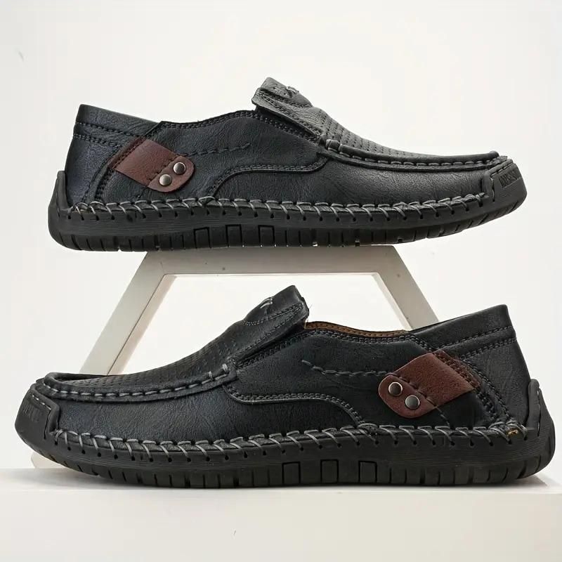 Men's Loafers Leather Hand-Stitched Casual Shoes