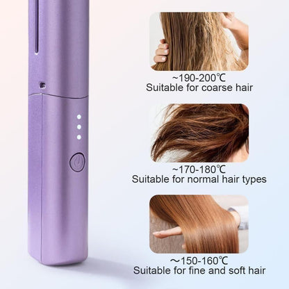 Meneflix Portable Mini Hair Straightener Cordless Rechargeable Mini Adjustable