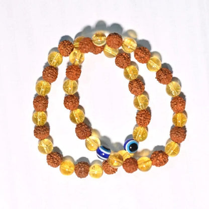Original Rudraksha Citrine Crystal Bracelet
