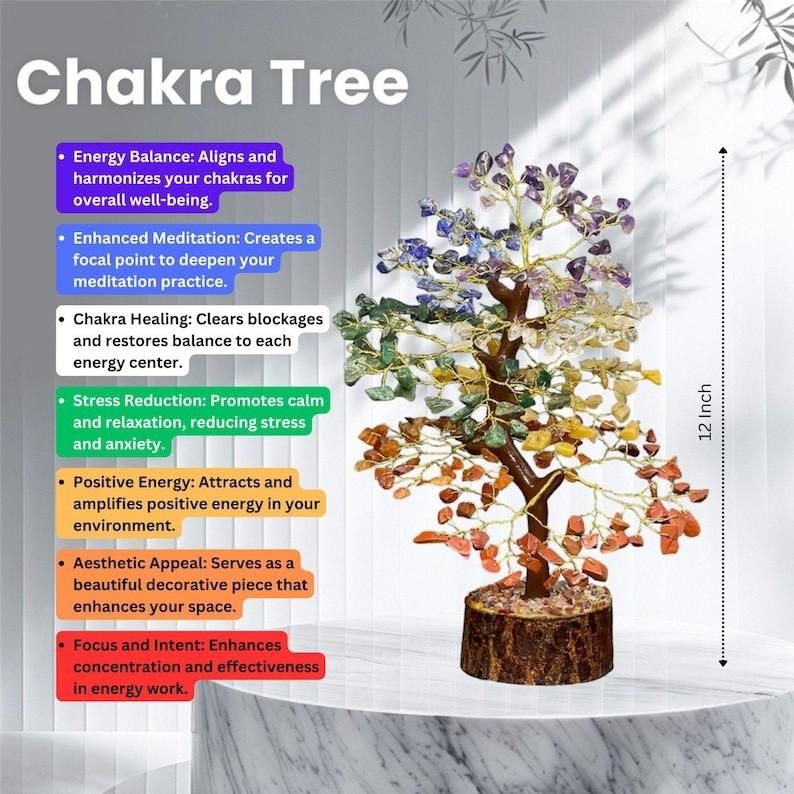 Chakra Natural Gemstone Crystal Tree