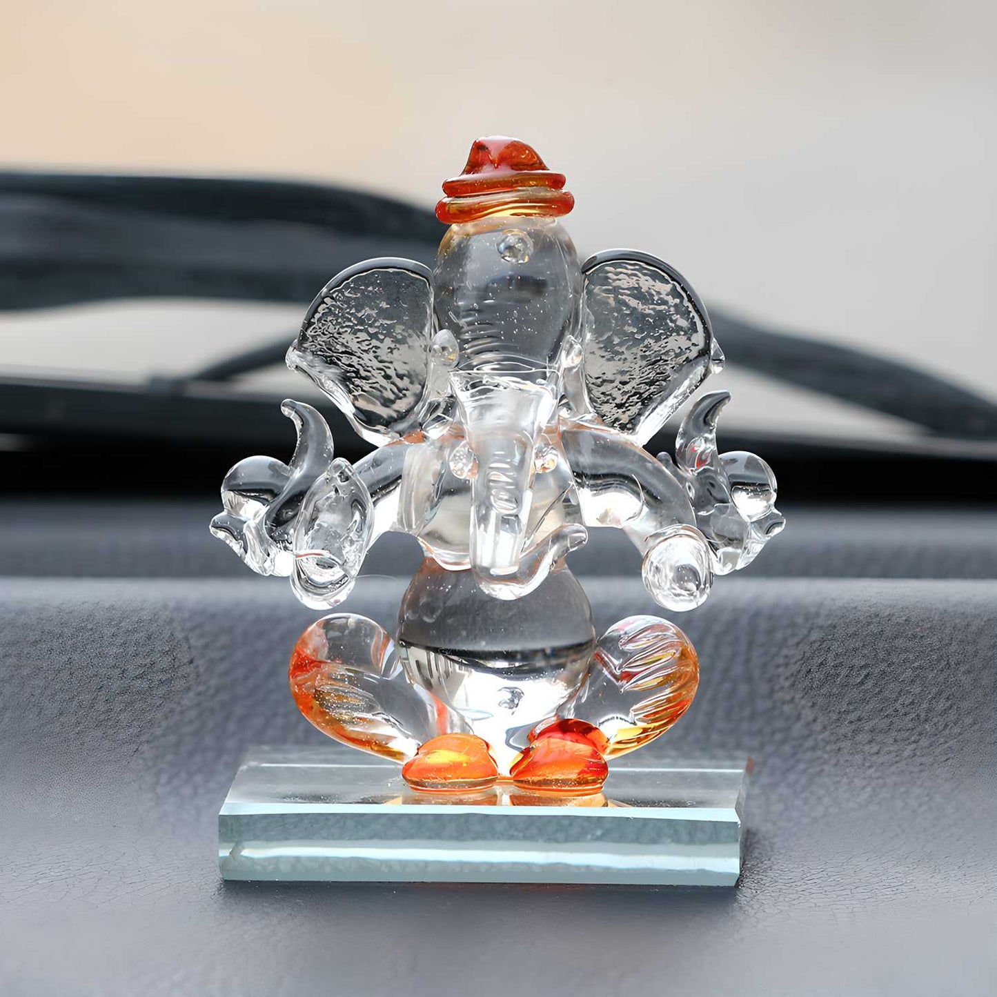 Crystal Car Ganesha Idol