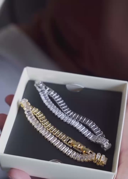 Emerald Diamond Tennis Bracelet Pack of 2